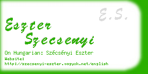 eszter szecsenyi business card
