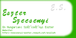 eszter szecsenyi business card